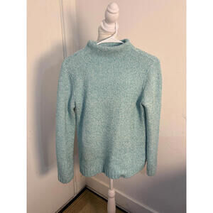 Soft Surroundings Light Blue Knit Sweater Ladies small Excellent Mock Neck Warm